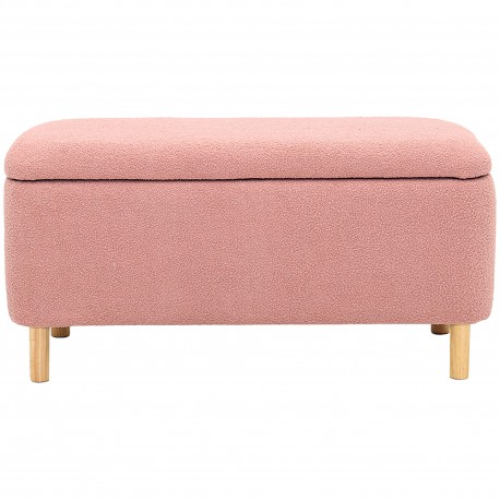 Banqueta FLUFFY com baú - Rosa velho Banqueta FLUFFY com baú - Rosa velho
