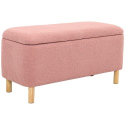 Banqueta FLUFFY com baú - Rosa velho