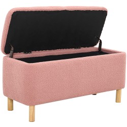 Banqueta FLUFFY com baú - Rosa velho Banqueta FLUFFY com baú - Rosa velho