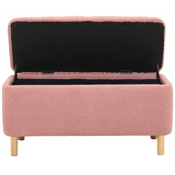 Banqueta FLUFFY com baú - Rosa velho Banqueta FLUFFY com baú - Rosa velho