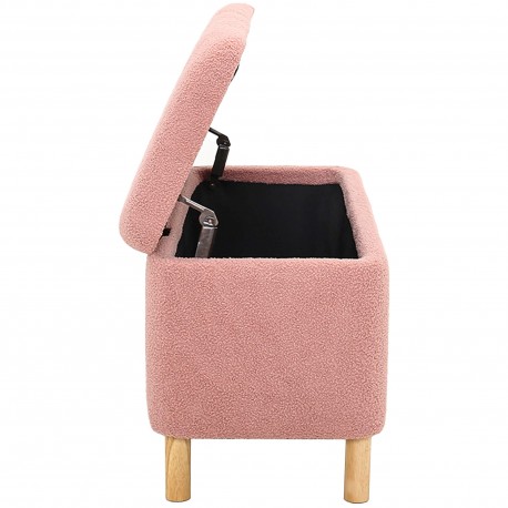 Banqueta FLUFFY com baú - Rosa claro Banqueta FLUFFY com baú - Rosa claro
