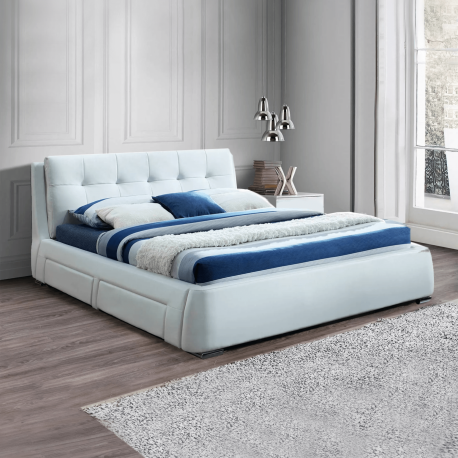Double Bed Pack ANTONIO White + Mattress _ - Packs Double Beds