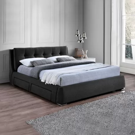 Pack cama ANTONIO 160x200cm (antracite) + colchão BLACK SWAN - Packs Camas de Casal