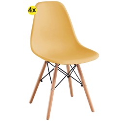 Pack of 4 Chairs DENVER II (Amarelo) - Chair Packs