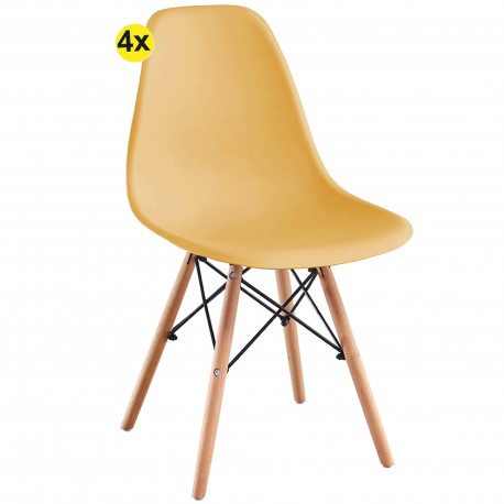 Pack of 4 Chairs DENVER II (Amarelo) - Chair Packs