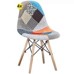 Pack 4 cadeiras FESTA (patchwork multicor) - Packs de Cadeiras