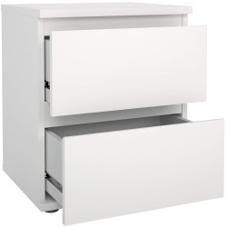 Mesa de cabeceira NEW MATRIX 2 gavetas - Branco mate Mesa de cabeceira NEW MATRIX 2 gavetas - Branco mate
