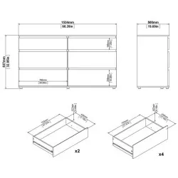Cómoda NEW MATRIX 6 gavetas - Storage furniture