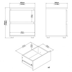 Pack 2 mesas de cabeceira NEW MATRIX 2 gavetas - Storage furniture