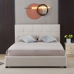 Pack cama LONDON 140x190cm (bege) + colchão SPRING ROLLER - Packs Double Beds