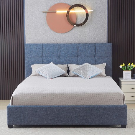 Pack cama LONDON 140x190cm (azul escuro) + colchão SPRING ROLLER - Packs Double Beds