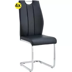 Pack 4 cadeiras TOMMY (preto) - Cadeiras