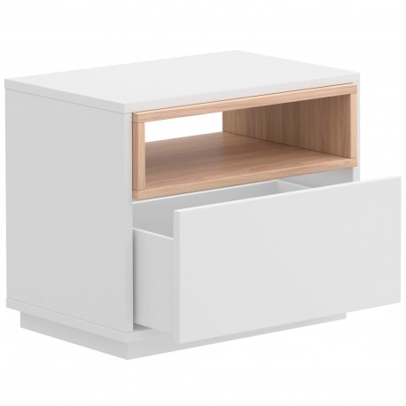 Mesa de cabeceira MALMO 1 gaveta - branco Mesa de cabeceira MALMO 1 gaveta - branco