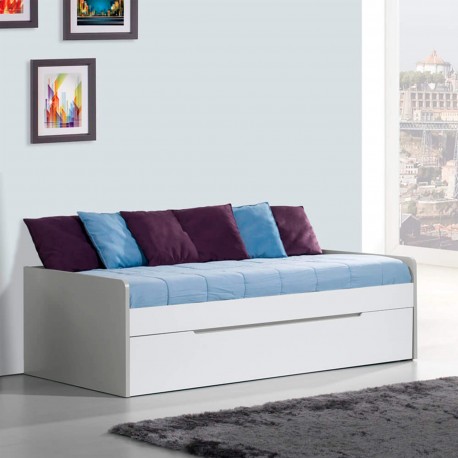 Cama nido VIENA - cinzento e branco