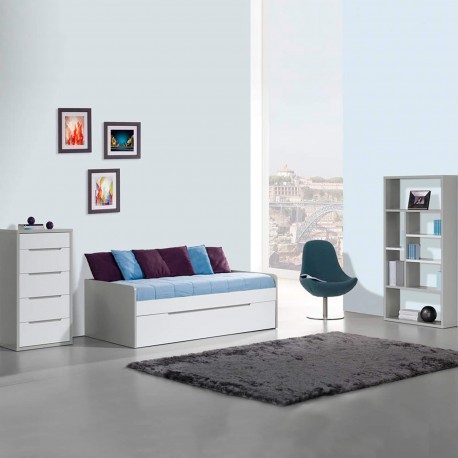 Cama nido VIENA - cinzento e branco