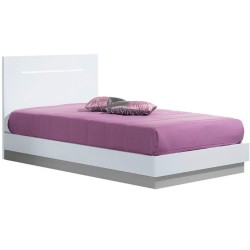 Cama de solteiro VIENA - cinzento e branco