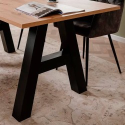 Mesa extensível GRANADA (157-234cm) - Carvalho Artesanato e Preto