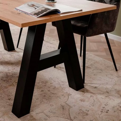 Mesa extensível GRANADA (157-234cm) - Carvalho Artesanato e Preto