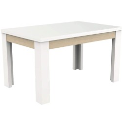 Mesa extensível CHIADO (140-230cm) - Branco e Carvalho
