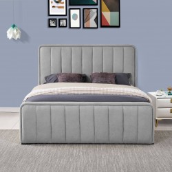 FLOW High Double Bed Pack (Cinza) + Mattress NEW PALACIO 140x190cm - Packs Double Beds