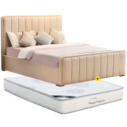Pack cama elevatória FLOW 140x190cm (marfim) + colchão NEW PALACIO - Packs Camas de Casal