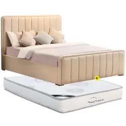 Pack cama elevatória FLOW 140x190cm (marfim) + colchão NEW PALACIO - Packs Camas de Casal