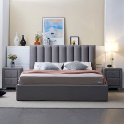 Pack Double bed AUSSIE II (Cinza) + Mattress _ - Packs Double Beds