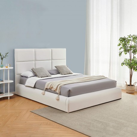 Pack cama AVENTURIA 140x190cm (branco) + colchão NEW PALACIO - Packs Camas de Casal