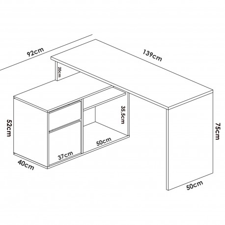 Secretária ROXIE com arrumação - Office Desk