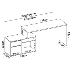 Secretária ROXIE com arrumação - Office Desk