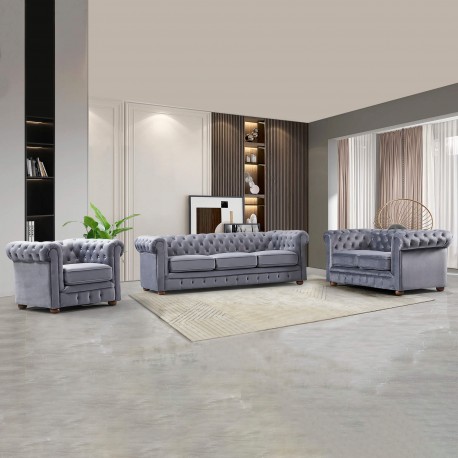 Sofá 2 lugares CHESTER - cinzento Sofá 2 lugares CHESTER - cinzento