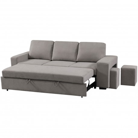 Sofá 3 lugares SUSAN II com cama e poufs - Sofás de 3 lugares