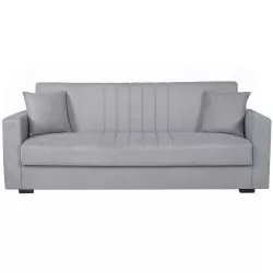Sofa TOP STAR com cama e baú - cinzento