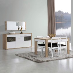 Mesa extensível PARIS (140-230cm) - Carvalho Natura e Branco