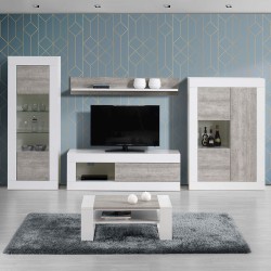 Móvel TV MADRID com 1 porta - Branco e Stone