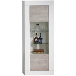 Vitrine MADRID com 1 porta - branco e stone