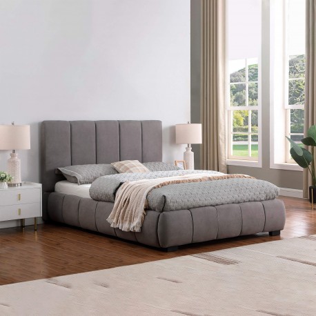 Pack cama ALBERTO 180x200cm (cinzento) + colchão PRESTIGE - Packs Double Beds