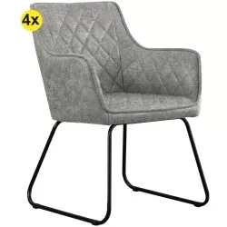 Pack 4 cadeiras JAMES (cinzento) - Chair Packs