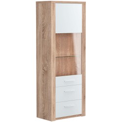 Vitrine PARIS - Carvalho Natura e Branco