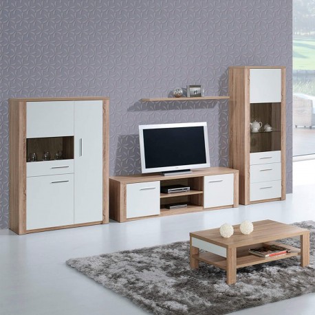 Vitrine PARIS - Carvalho Natura e Branco