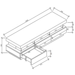 Móvel TV com LED SAMMY 160cm - TV furniture and shelves