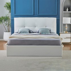 Pack cama RICARDO 160x200cm (branco) + colchão MARQUIS - Packs Camas de Casal