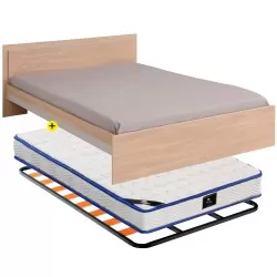 Pack cama NOEMIA 140x190cm + estrado + colchão SPRING ROLLER - Packs Camas de Casal