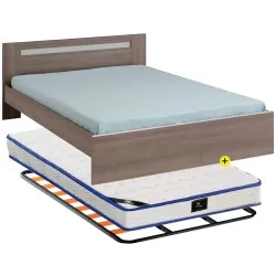 Pack cama LONGORIA 140x190cm + estrado + colchão SPRING ROLLER - Packs Camas de Casal