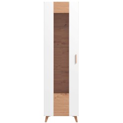 Vitrine BRETAGNA - Carvalho Artesanato e Branco Brilho