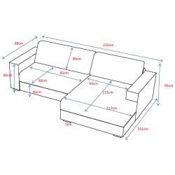 Sofá chaise longue SASHA - Sofas with Chaise Longue