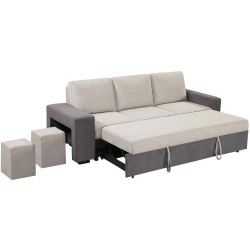 Sofá 3 lugares SUSAN II - cinza e bege