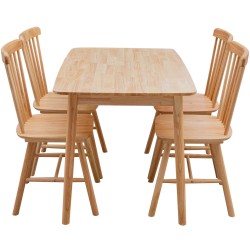Conjunto mesa e cadeiras JACOB (natural) - Home