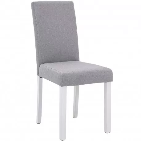 Cadeira ISABELINHO - cinzento pés branco (tecido)