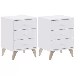 Pack 2 SWEETY Bedside Tables (White) - Bedside Tables